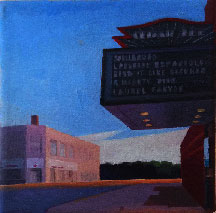 Cedar Lee Theater, Oil on Canvas, 8 x 8, NFS
